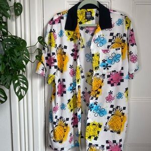 Vans Men's Short Sleeve Classic Fit “SpongeBob SquarePants” Pocket Button-Up